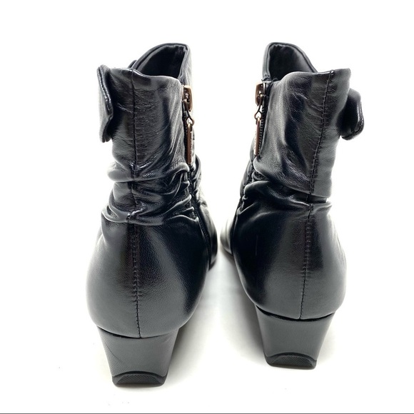 Antia Women's black leather Cindy ankle boots XWIDE - Picture 6 of 7